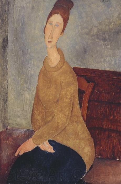 Amedeo Modigliani Jeanne Hebuterne with Yellow Sweater (mk39) Germany oil painting art
